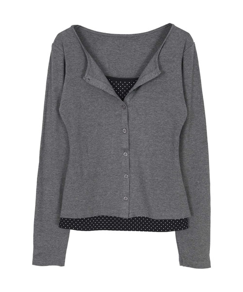 miette(ミエット)の「レイヤード風長袖トップス(Tシャツ/カットソー・レディース・クリーム/チャコール/ブラック・S/M/L)」の10枚目の写真