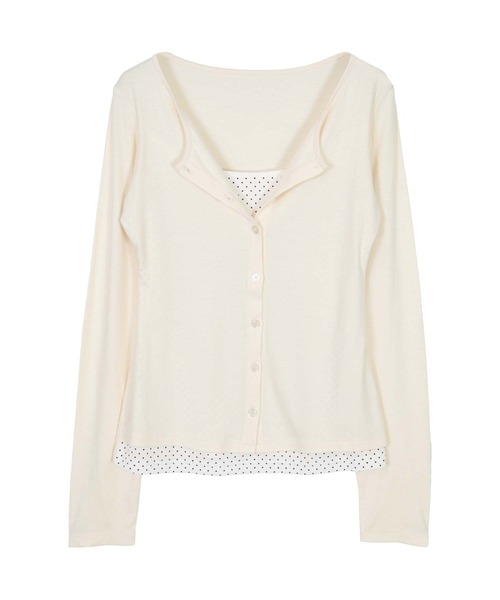 miette(ミエット)の「レイヤード風長袖トップス(Tシャツ/カットソー・レディース・クリーム/チャコール/ブラック・S/M/L)」の11枚目の写真