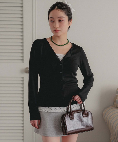 miette(ミエット)の「レイヤード風長袖トップス(Tシャツ/カットソー・レディース・クリーム/チャコール/ブラック・S/M/L)」の14枚目の写真