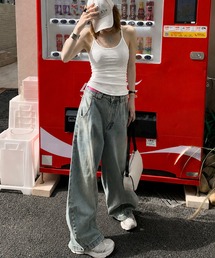 HALEY PESCA/【カップ付き】ラインストーンドット キャミソール