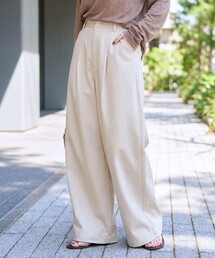 Rouge vif（ルージュヴィフ）の「【吸水速乾 UVカット】スパンポリストレッチツイルワイドパンツ（その他パンツ）」