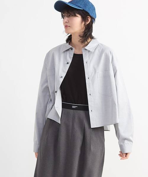 CONVERSE TOKYO(コンバーストウキョウ)の「BACK STAR★ OXFORD SHORT SHIRT(シャツ/ブラウス・レディース・パープル/ピンク/イエロー/ブラック・FREE)」の2枚目の写真