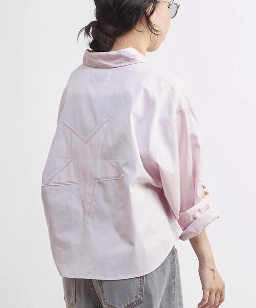 CONVERSE TOKYO(コンバーストウキョウ)の「BACK STAR★ OXFORD SHORT SHIRT(シャツ/ブラウス・レディース・パープル/ピンク/イエロー/ブラック・FREE)」の18枚目の写真