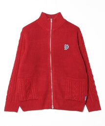 cable pocket zip knit