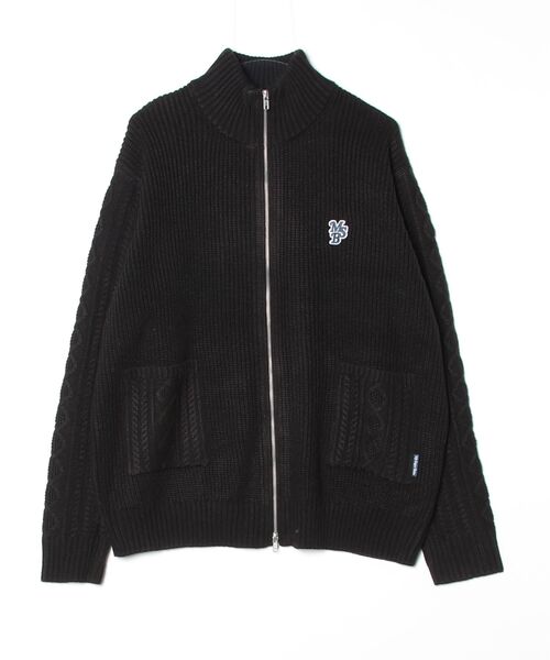 My sugar Babe（マイシュガーベイブ）の「cable pocket zip knit（ニット/セーター・メンズ・ブラック/レッド/ブルー・LARGE/SMALL）」の2枚目の写真