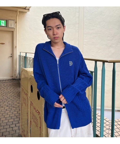 My sugar Babe（マイシュガーベイブ）の「cable pocket zip knit（ニット/セーター・メンズ・ブラック/レッド/ブルー・LARGE/SMALL）」の7枚目の写真