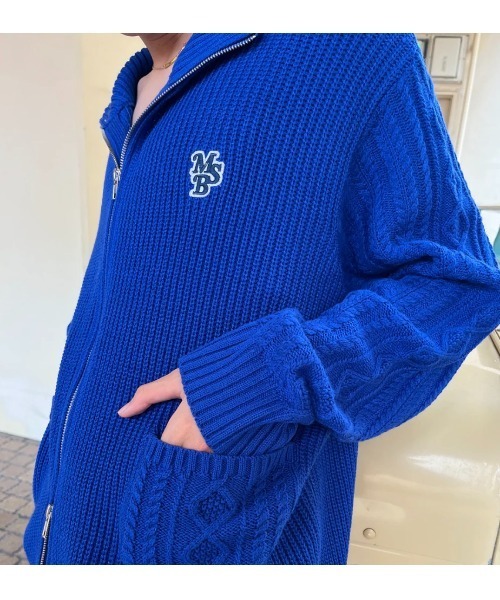 My sugar Babe（マイシュガーベイブ）の「cable pocket zip knit（ニット/セーター・メンズ・ブラック/レッド/ブルー・LARGE/SMALL）」の8枚目の写真