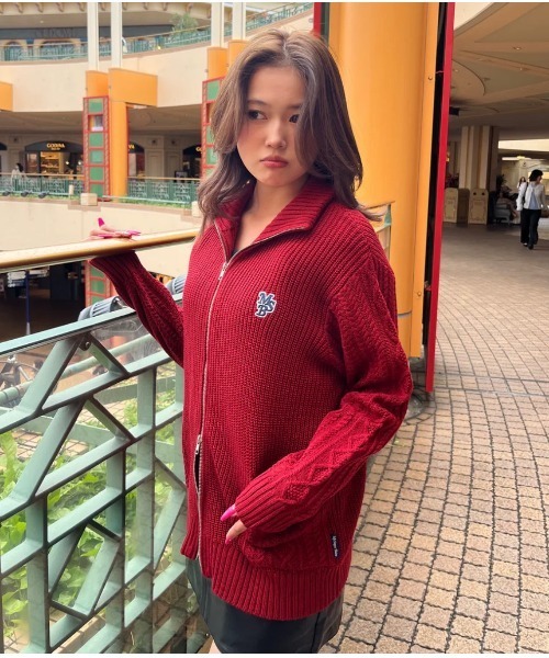 My sugar Babe（マイシュガーベイブ）の「cable pocket zip knit（ニット/セーター・メンズ・ブラック/レッド/ブルー・LARGE/SMALL）」の10枚目の写真