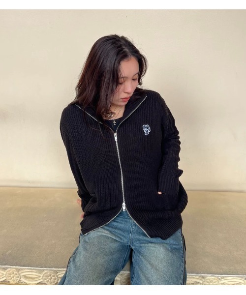My sugar Babe（マイシュガーベイブ）の「cable pocket zip knit（ニット/セーター・メンズ・ブラック/レッド/ブルー・LARGE/SMALL）」の12枚目の写真