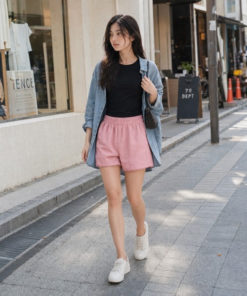 KONVINI(コンビニ)の「【KONVINI select】リラックス ショートパンツ レディース イージーパンツ ルームウェア ワンマイルウェア 韓国ファッション(その他パンツ・レディース・グレー/ブラック/ピンク・FREE)」の9枚目の写真
