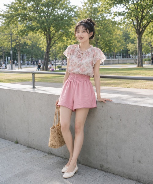 KONVINI(コンビニ)の「【KONVINI select】リラックス ショートパンツ レディース イージーパンツ ルームウェア ワンマイルウェア 韓国ファッション(その他パンツ・レディース・グレー/ブラック/ピンク・FREE)」の8枚目の写真