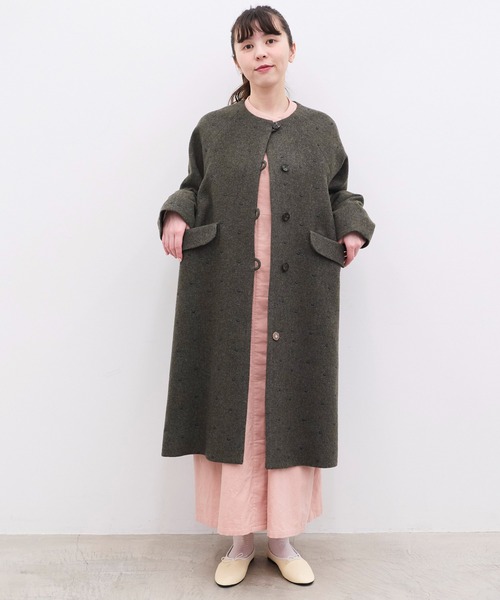 l'atelier du savon（アトリエドサボン）の「シャツコール　ころころボタンロングワンピース（ワンピース・レディース・サックスブルー/ボルドー/ピンク/アイボリー・FREE）」の20枚目の写真