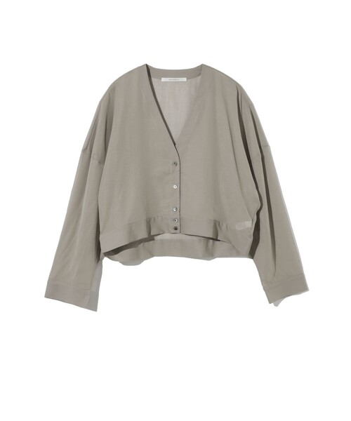 MIDIUMISOLID（ミディウミソリッド）の「MIDIUMISOLID for Ladies シアーボイルVネックカーディガン（カーディガン/ボレロ・レディース・ブラック/ブラウン/オフホワイト/グレー・FREE）」の3枚目の写真
