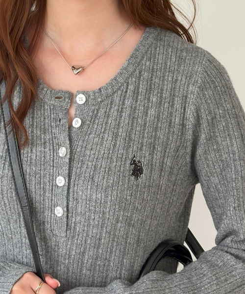 U.S. POLO ASSN.(ユーエスポロアッスン)の「GeeRA別注【U.S. POLO ASSN.】ヘンリーネックリブニットワンピース(ワンピース・レディース・杢グレー/ブラック・X-LARGE/LARGE/MEDIUM/SMALL)」の14枚目の写真