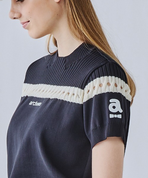archivio(アルチビオ)の「<LADIES>透かしライン半袖ニット(ニット/セーター・レディース・ピンク/ブラック/ベージュ/サックスブルー・S/M)」の20枚目の写真