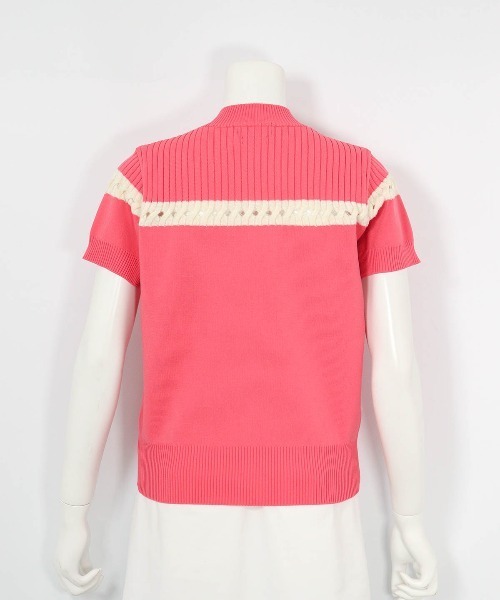 archivio(アルチビオ)の「<LADIES>透かしライン半袖ニット(ニット/セーター・レディース・ピンク/ブラック/ベージュ/サックスブルー・S/M)」の10枚目の写真