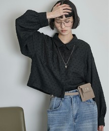 ドビードットクロップドポケットシャツ