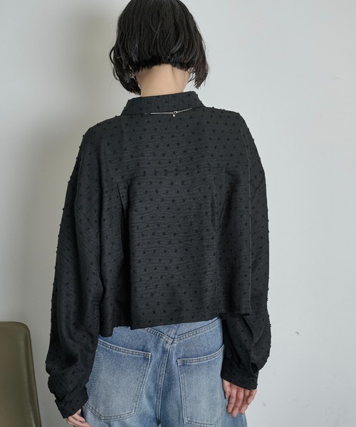 THE YOn(ザヨン)の「ドビードットクロップドポケットシャツ(シャツ/ブラウス・レディース・ブラウン/ブラック/プラム・FREE)」の9枚目の写真