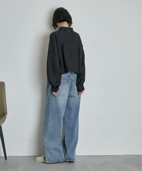 THE YOn(ザヨン)の「ドビードットクロップドポケットシャツ(シャツ/ブラウス・レディース・ブラウン/ブラック/プラム・FREE)」の16枚目の写真