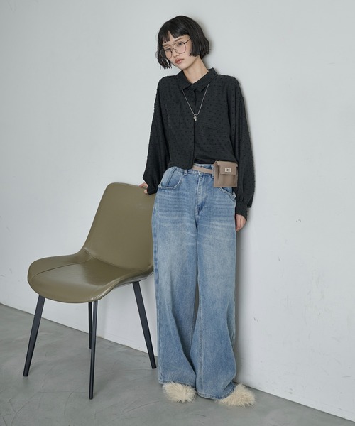 THE YOn(ザヨン)の「ドビードットクロップドポケットシャツ(シャツ/ブラウス・レディース・ブラウン/ブラック/プラム・FREE)」の17枚目の写真