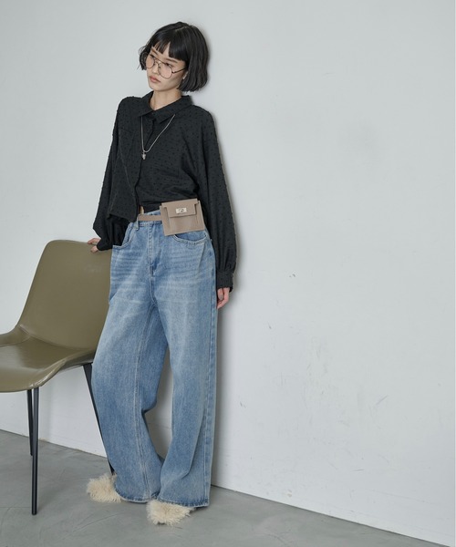 THE YOn(ザヨン)の「ドビードットクロップドポケットシャツ(シャツ/ブラウス・レディース・ブラウン/ブラック/プラム・FREE)」の18枚目の写真