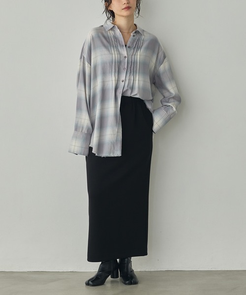 hunch(ハンチ)の「チェック柄 タックシャツ(シャツ/ブラウス・レディース・グレー系その他/ブラウン系その他/ブルー系その他・FREE)」の10枚目の写真
