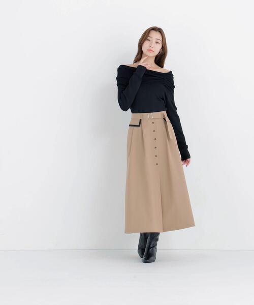 NATURAL BEAUTY BASIC(ナチュラルビューティーベーシック)の「アシメオフショルニット(ニット/セーター・レディース・ブラウン/ブラック/オフホワイト・フリ-)」の11枚目の写真