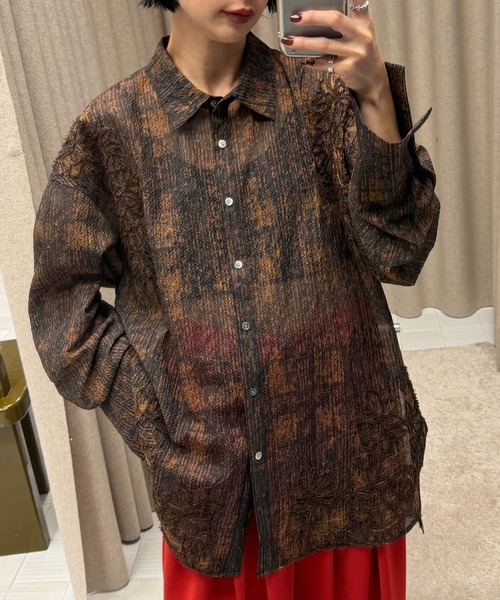 Ameri(アメリ)の「VINTAGE CHECK EMBROIDERY SHIRT(シャツ/ブラウス・レディース・ブラウン/ベージュ・SMALL/MEDIUM)」の1枚目の写真