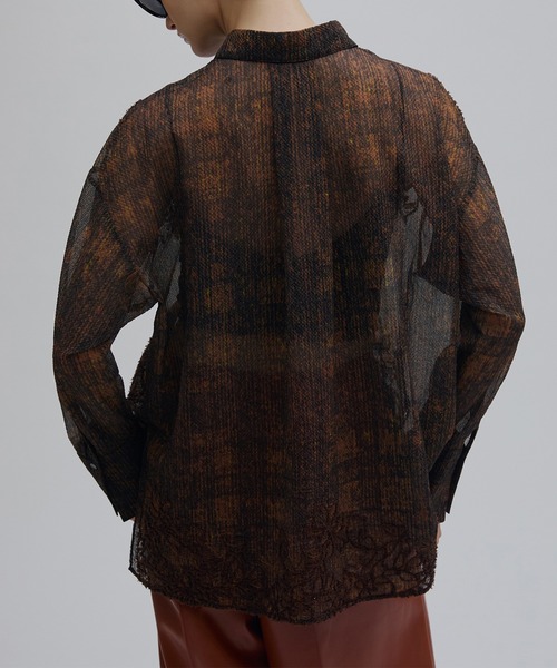 Ameri(アメリ)の「VINTAGE CHECK EMBROIDERY SHIRT(シャツ/ブラウス・レディース・ブラウン/ベージュ・SMALL/MEDIUM)」の4枚目の写真