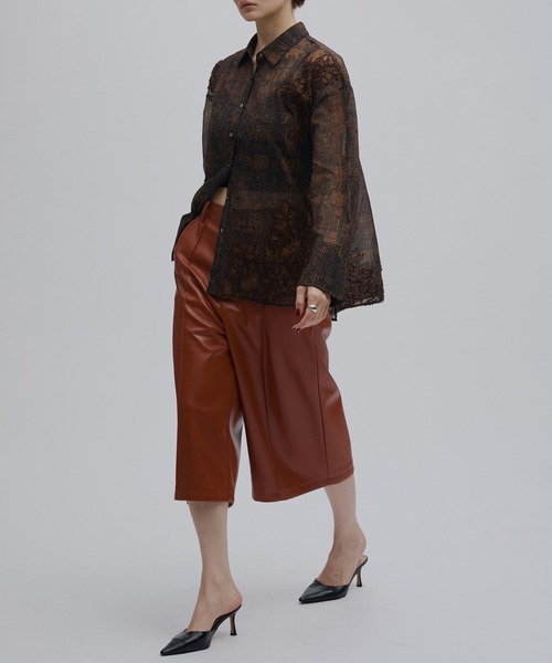Ameri(アメリ)の「VINTAGE CHECK EMBROIDERY SHIRT(シャツ/ブラウス・レディース・ブラウン/ベージュ・SMALL/MEDIUM)」の5枚目の写真