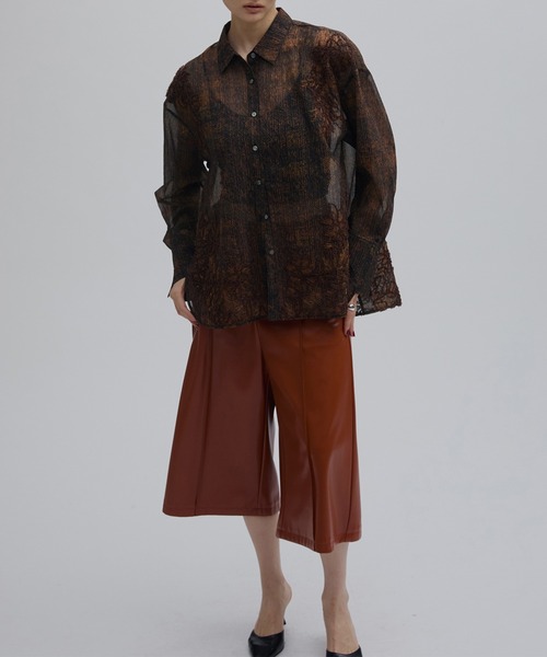 Ameri(アメリ)の「VINTAGE CHECK EMBROIDERY SHIRT(シャツ/ブラウス・レディース・ブラウン/ベージュ・SMALL/MEDIUM)」の6枚目の写真