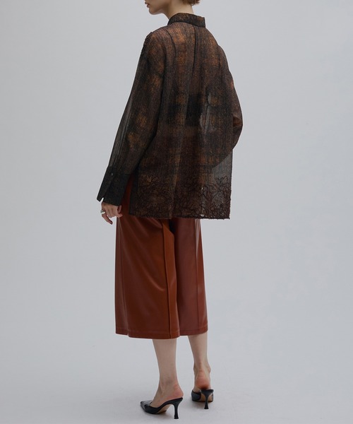 Ameri(アメリ)の「VINTAGE CHECK EMBROIDERY SHIRT(シャツ/ブラウス・レディース・ブラウン/ベージュ・SMALL/MEDIUM)」の7枚目の写真
