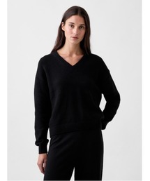CashSoft カシミヤタッチ オーバーサイズ Vネックセーター
