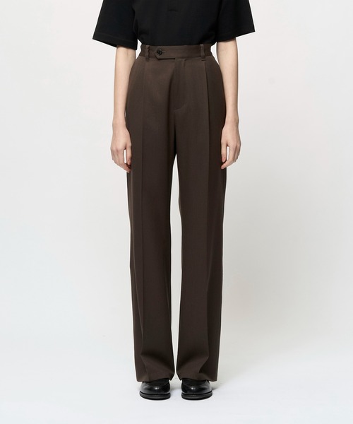 Juha(ユハ)の「WOOL TWILL STRAIGHT PANTS(スラックス・メンズ・ブラウン/ブラック・4/3/2)」の2枚目の写真