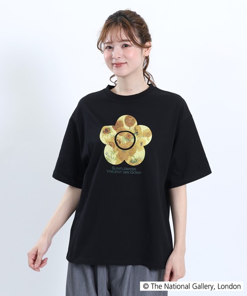 MARY QUANT(マリークワント)の「ファン・ゴッホデザイン Tシャツ(Tシャツ/カットソー・レディース・ブラック/ホワイト・M)」の2枚目の写真