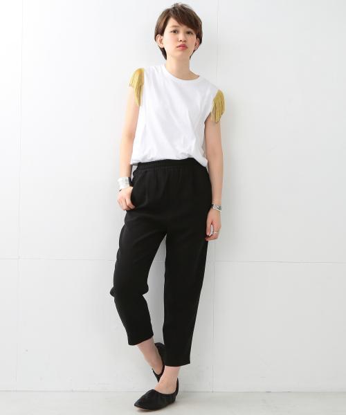 Ray BEAMS(レイビームス)の「Ray BEAMS / Wクロス クロップド イージ-(その他パンツ・レディース・ブラック/ネイビー・0/1)」の5枚目の写真