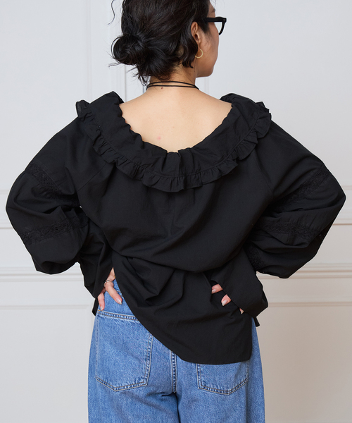 IENA LA BOUCLE(イエナラブークル)の「VIOLETTE ROOM バイオレットルーム EMBROIDERY TOPS VR263113(シャツ/ブラウス・レディース・ブラック・FREE)」の10枚目の写真