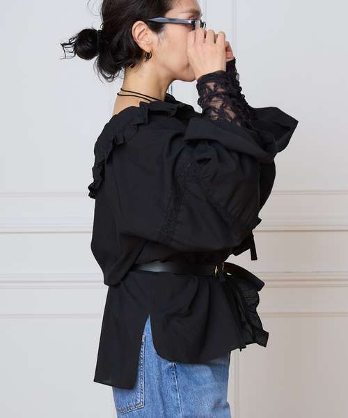 IENA LA BOUCLE(イエナラブークル)の「VIOLETTE ROOM バイオレットルーム EMBROIDERY TOPS VR263113(シャツ/ブラウス・レディース・ブラック・FREE)」の11枚目の写真