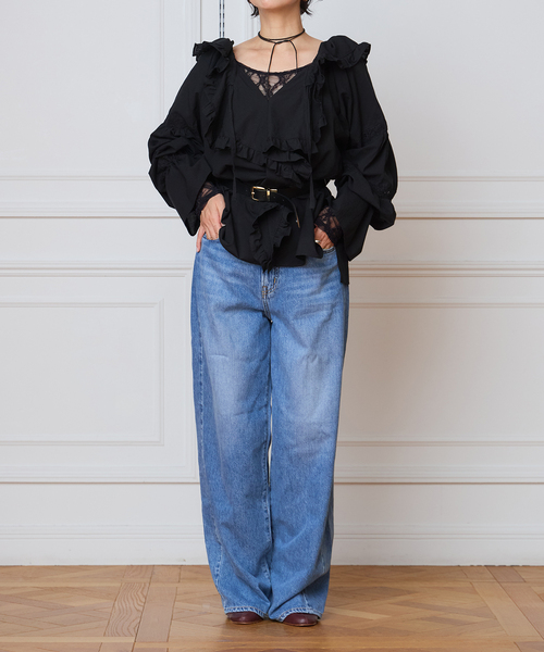 IENA LA BOUCLE(イエナラブークル)の「VIOLETTE ROOM バイオレットルーム EMBROIDERY TOPS VR263113(シャツ/ブラウス・レディース・ブラック・FREE)」の13枚目の写真