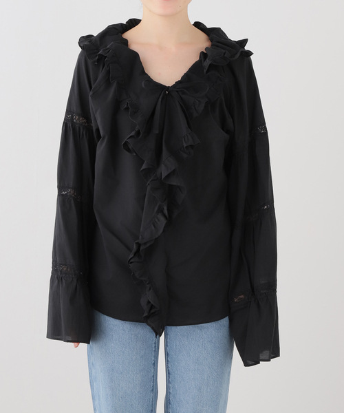 IENA LA BOUCLE(イエナラブークル)の「VIOLETTE ROOM バイオレットルーム EMBROIDERY TOPS VR263113(シャツ/ブラウス・レディース・ブラック・FREE)」の7枚目の写真