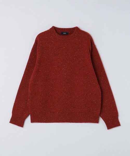 SHIPS(シップス)の「〈手洗い可能〉カラー ネップ ニット ロングスリーブ(ニット/セーター・メンズ・グレー系/ブラック/オフホワイト/レッド・LARGE/MEDIUM/SMALL/X-LARGE)」の1枚目の写真