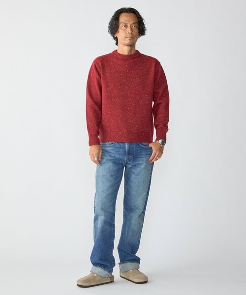 SHIPS(シップス)の「〈手洗い可能〉カラー ネップ ニット ロングスリーブ(ニット/セーター・メンズ・グレー系/ブラック/オフホワイト/レッド・LARGE/MEDIUM/SMALL/X-LARGE)」の5枚目の写真