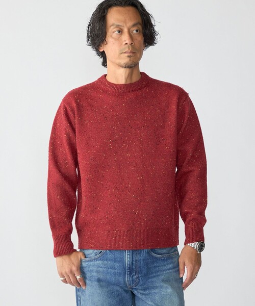 SHIPS(シップス)の「〈手洗い可能〉カラー ネップ ニット ロングスリーブ(ニット/セーター・メンズ・グレー系/ブラック/オフホワイト/レッド・LARGE/MEDIUM/SMALL/X-LARGE)」の6枚目の写真