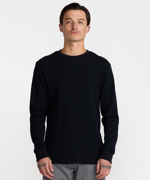 RVCA(ルーカ)の「RVCA メンズ DAYSHIFT THERMAL LS ロンT 【2026年秋冬モデル】/ルーカサーマルロンT(Tシャツ/カットソー・メンズ・ブラック/オフホワイト/ブルー系その他・SMALL/MEDIUM/LARGE/X-LARGE)」の1枚目の写真