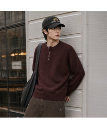 ANOLORCODE（アノローコード）の「ローブクロップヘンリーネックニット (5色)（ニット/セーター）」