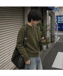 ANOLORCODE（アノローコード）の「ローブクロップヘンリーネックニット (5色)（ニット/セーター）」