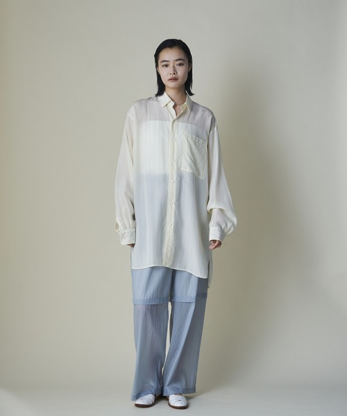 mintdesigns(ミントデザインズ)の「Apron Shirt(シャツ/ブラウス・レディース・オフホワイト/グレー・ONESIZE)」の22枚目の写真