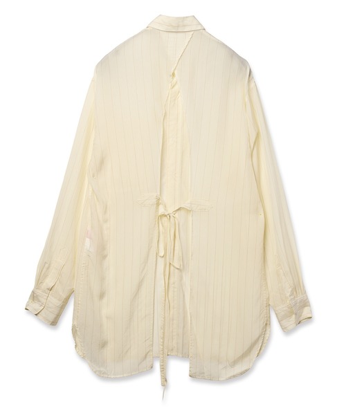 mintdesigns(ミントデザインズ)の「Apron Shirt(シャツ/ブラウス・レディース・オフホワイト/グレー・ONESIZE)」の8枚目の写真