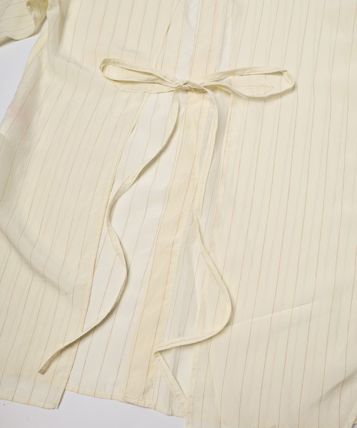mintdesigns(ミントデザインズ)の「Apron Shirt(シャツ/ブラウス・レディース・オフホワイト/グレー・ONESIZE)」の16枚目の写真