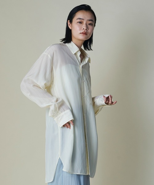 mintdesigns(ミントデザインズ)の「Apron Shirt(シャツ/ブラウス・レディース・オフホワイト/グレー・ONESIZE)」の17枚目の写真
